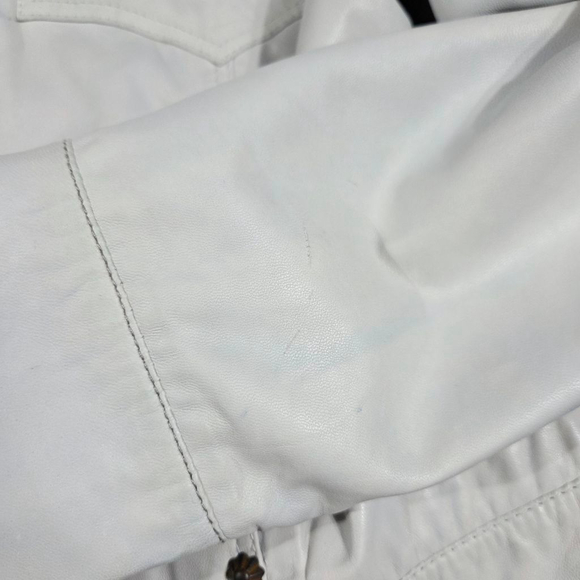 Double D Ranch light blue leather moto jacket studded distressed size large - Picture 7 of 10